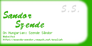 sandor szende business card