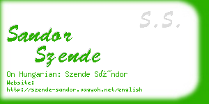 sandor szende business card